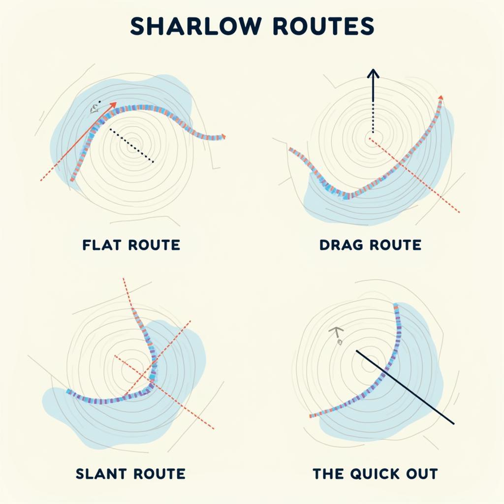 Different Shallow Route Variations in Football