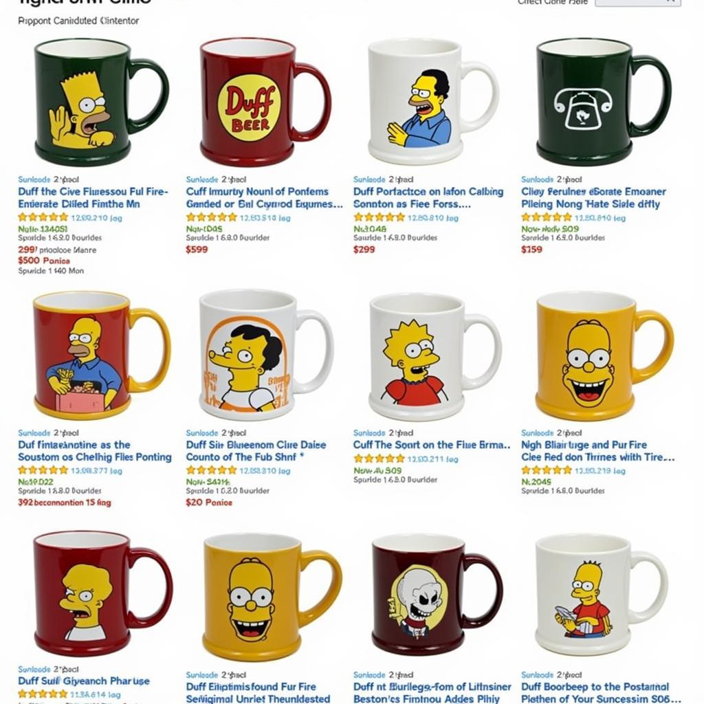 Simpsons Mugs on Online Marketplace