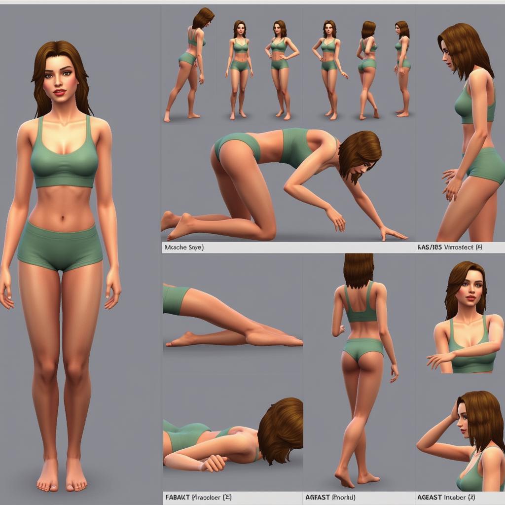 Sims 4 Female Muscle Skin CC In-Game Example