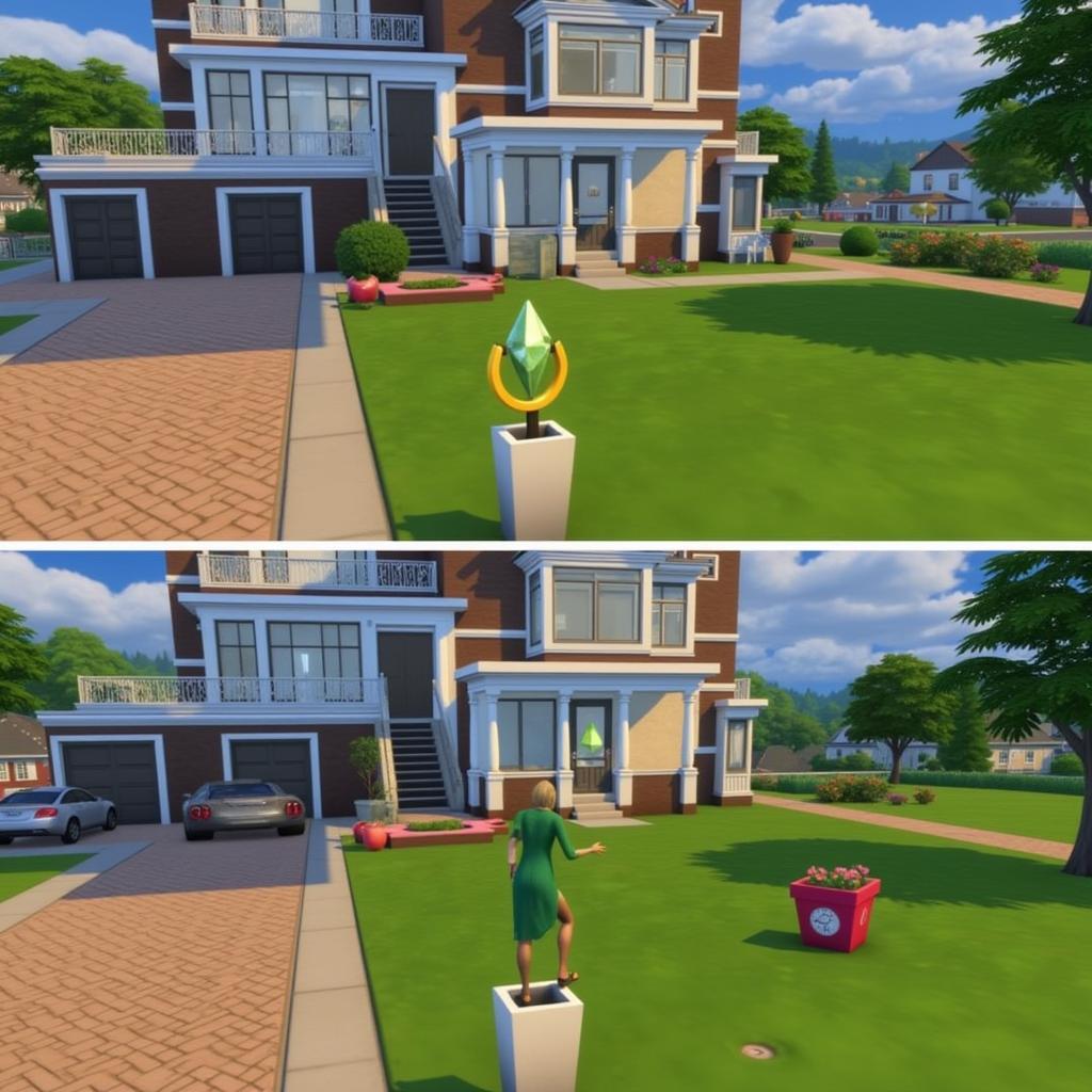 Sims 4 No Mosaic Comparison