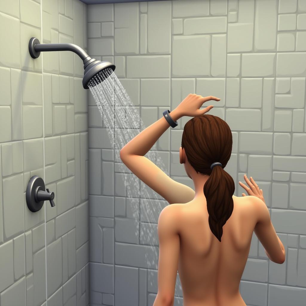 Sims 4 No Mosaic Mod Bathroom Scene