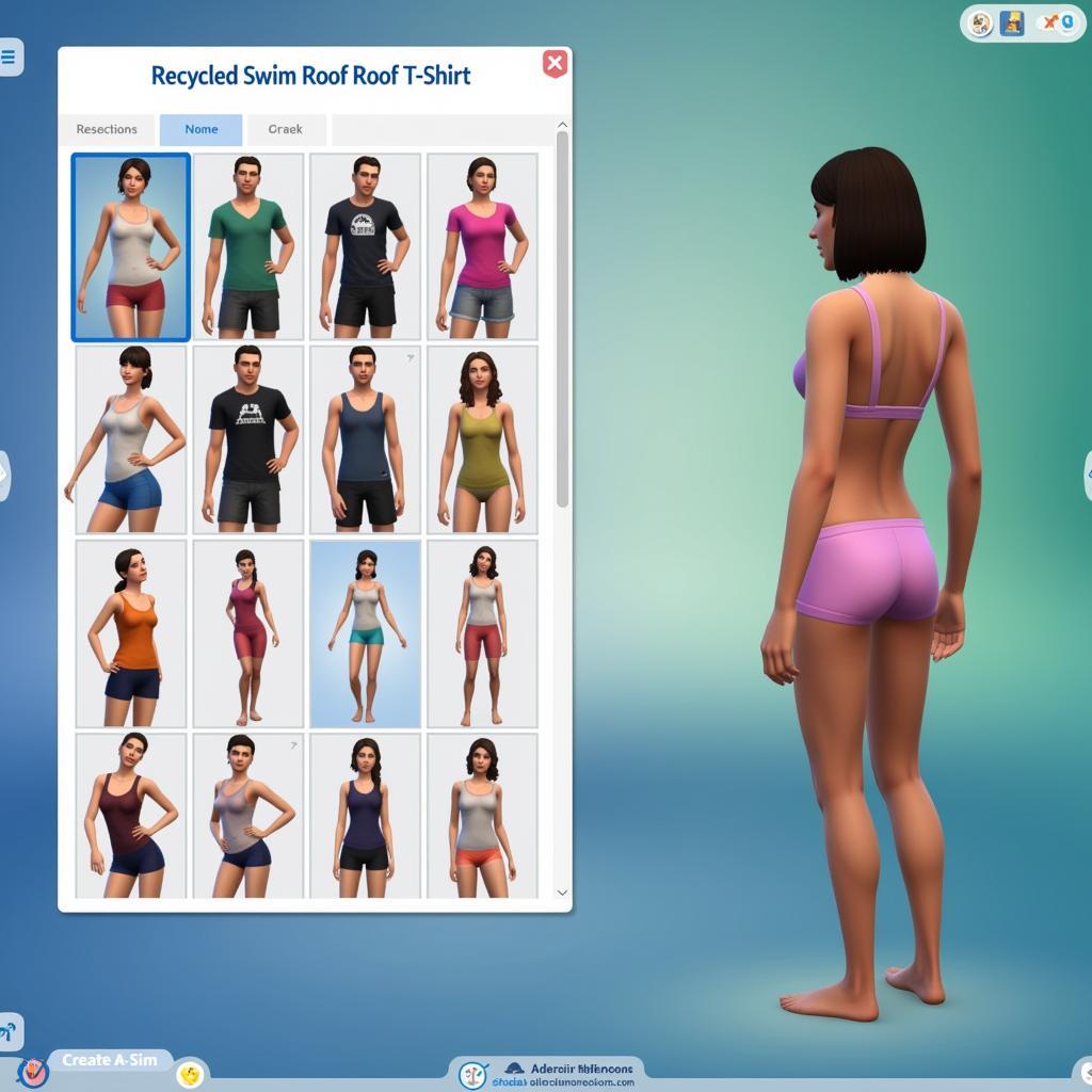 Sims Character Searching for Recycled Swim Roof T-Shirt