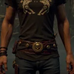 Skeleton Hands Belt on a Video Game Avatar