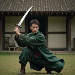 Skills Novel Training Montage: A character practices diligently with a sword, sweat dripping from their brow, determined to master their technique.