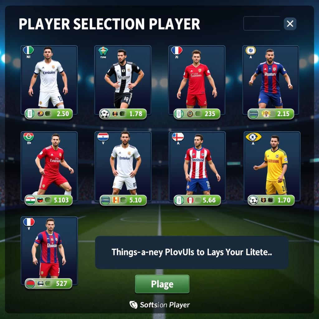 Soccer Legends 2021 Unblocked Player Selection Screen