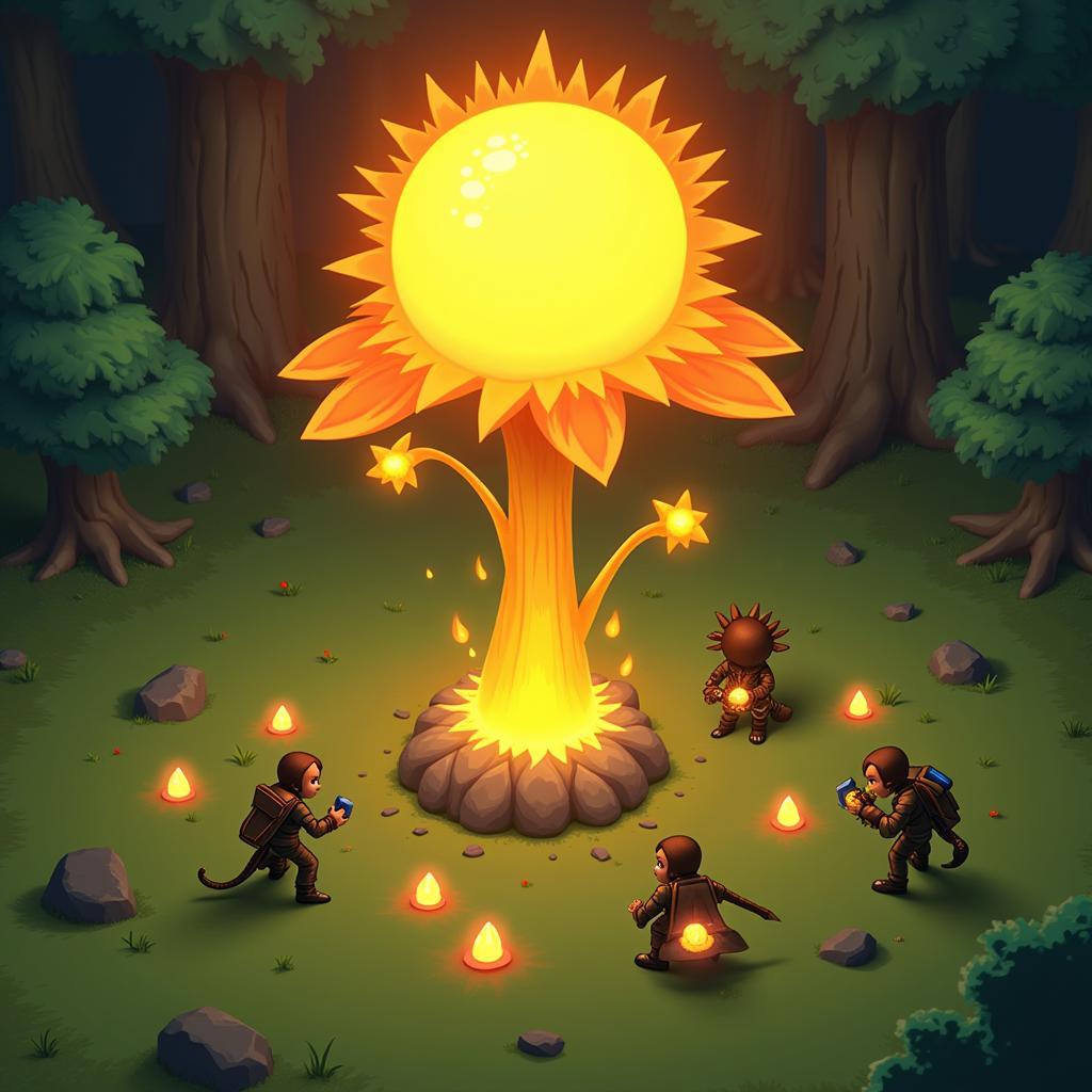 Solar Flare Plant in a Video Game Environment