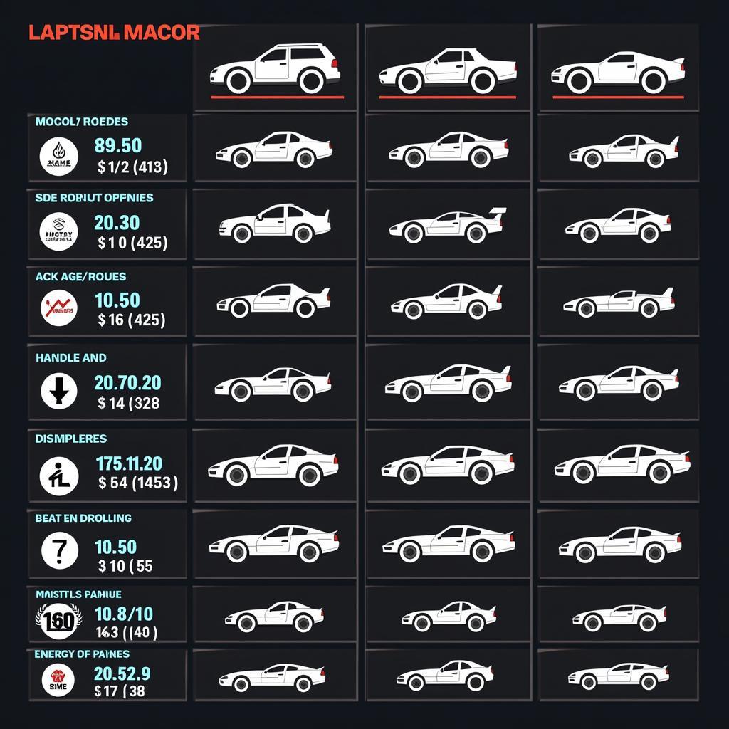 Solorace Vehicle Comparison Chart