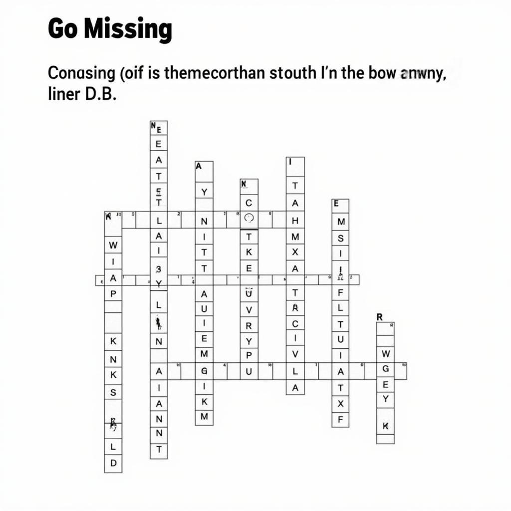 Solved Crossword Puzzle Featuring "Go Missing" Clue