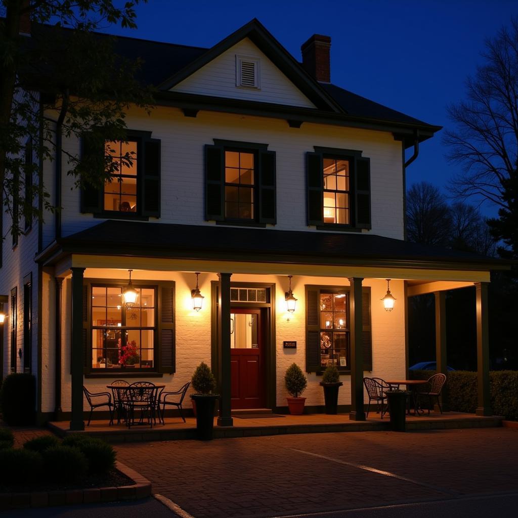 Exterior view of a typical Southern arts tap house, showcasing its unique architectural style and inviting ambiance.