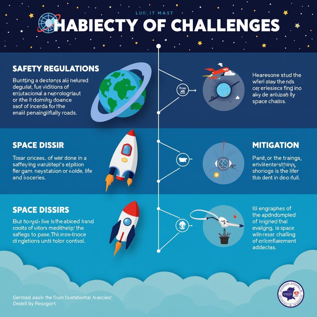 Diagram illustrating challenges faced by space clubs.