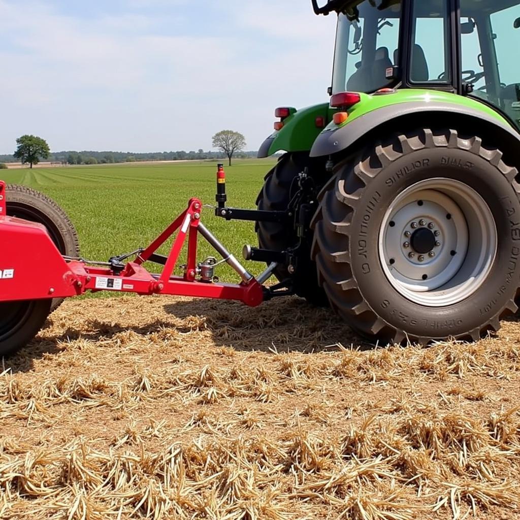 Speed Co Quick Hitch connecting a rotary tiller to a tractor