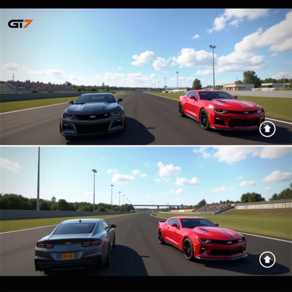 Split Screen GT7 Race In Action