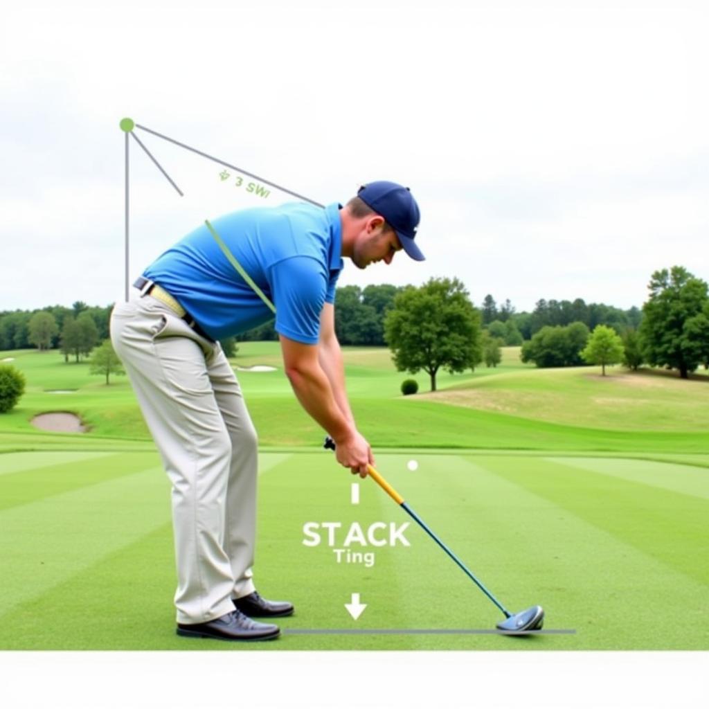 Golfer Demonstrating the Stack and Tilt Swing