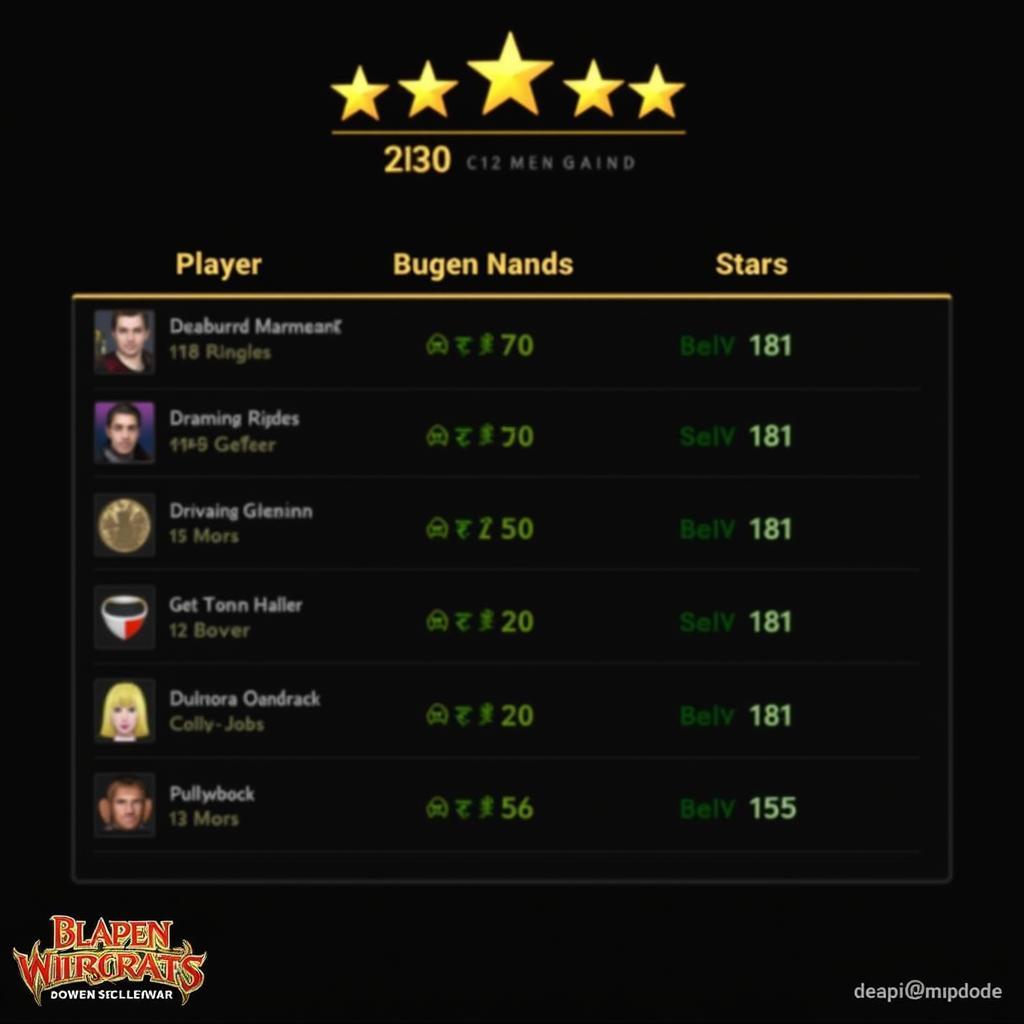 Stars-160 Player Ranking System