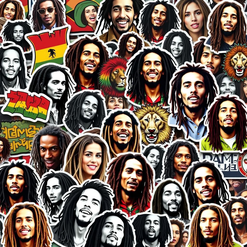 Variety of Stickers Reggae Designs