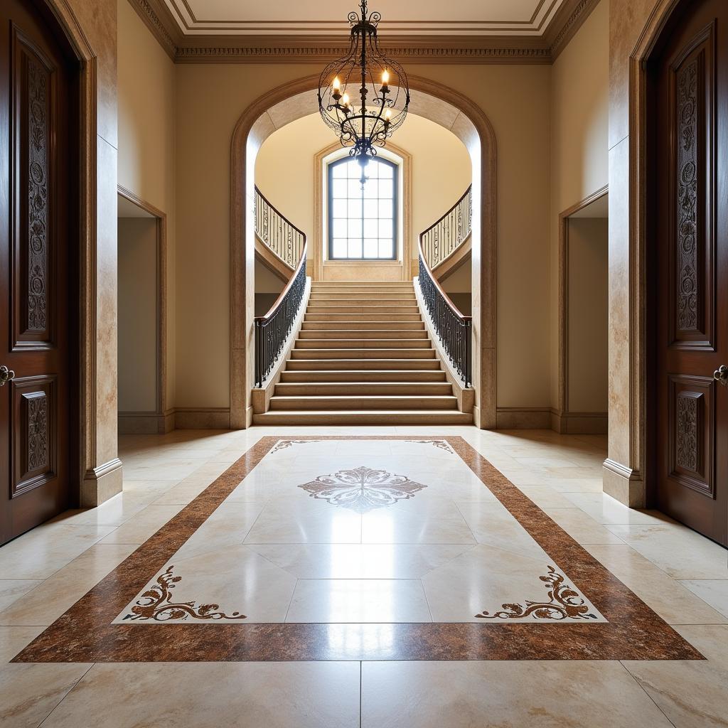 Stone Floor Border in a Grand Entrance