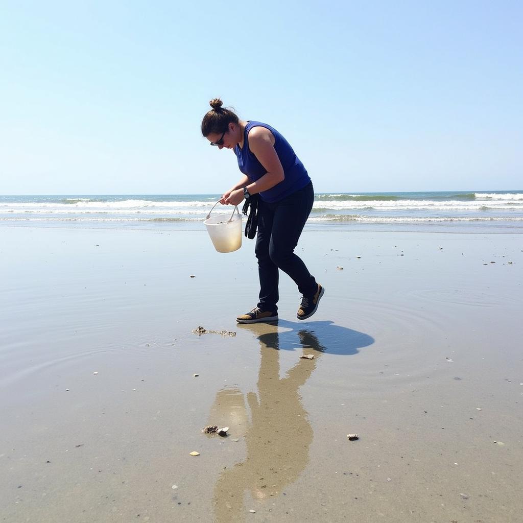 Beachcombing at Low Tide in Stone Harbor