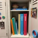 Student Locker Organization with Colorful Accessories