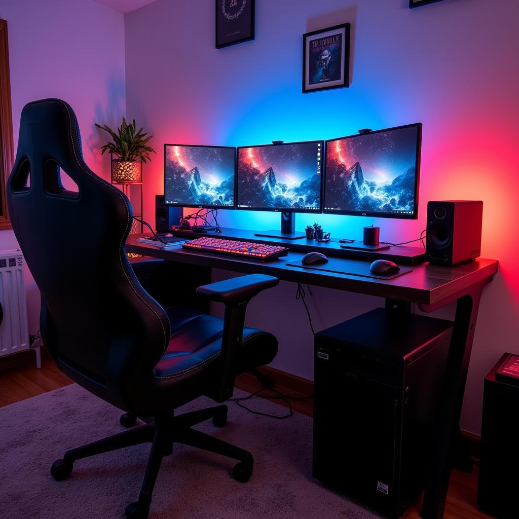 Ergonomic Studio Gaming Desk Setup