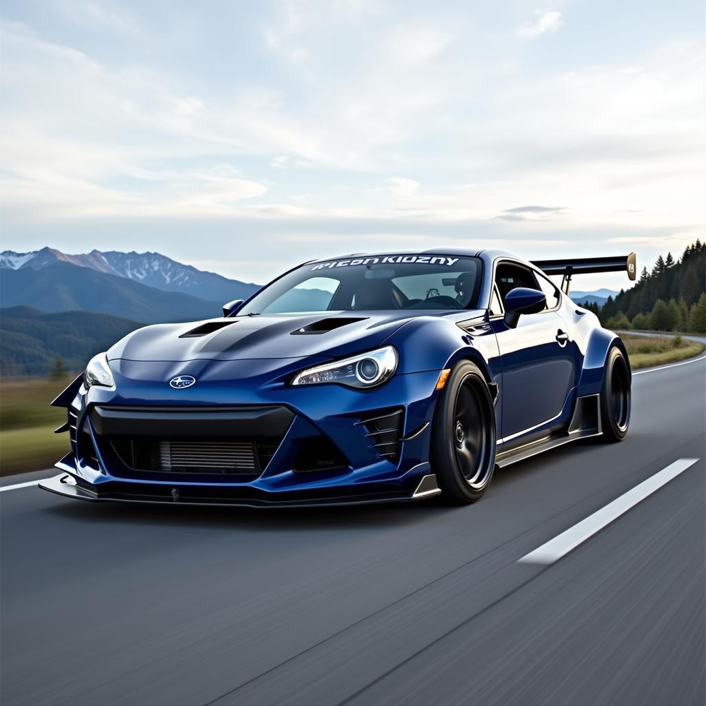 Subaru BRZ with Rocket Bunny Kit On The Road