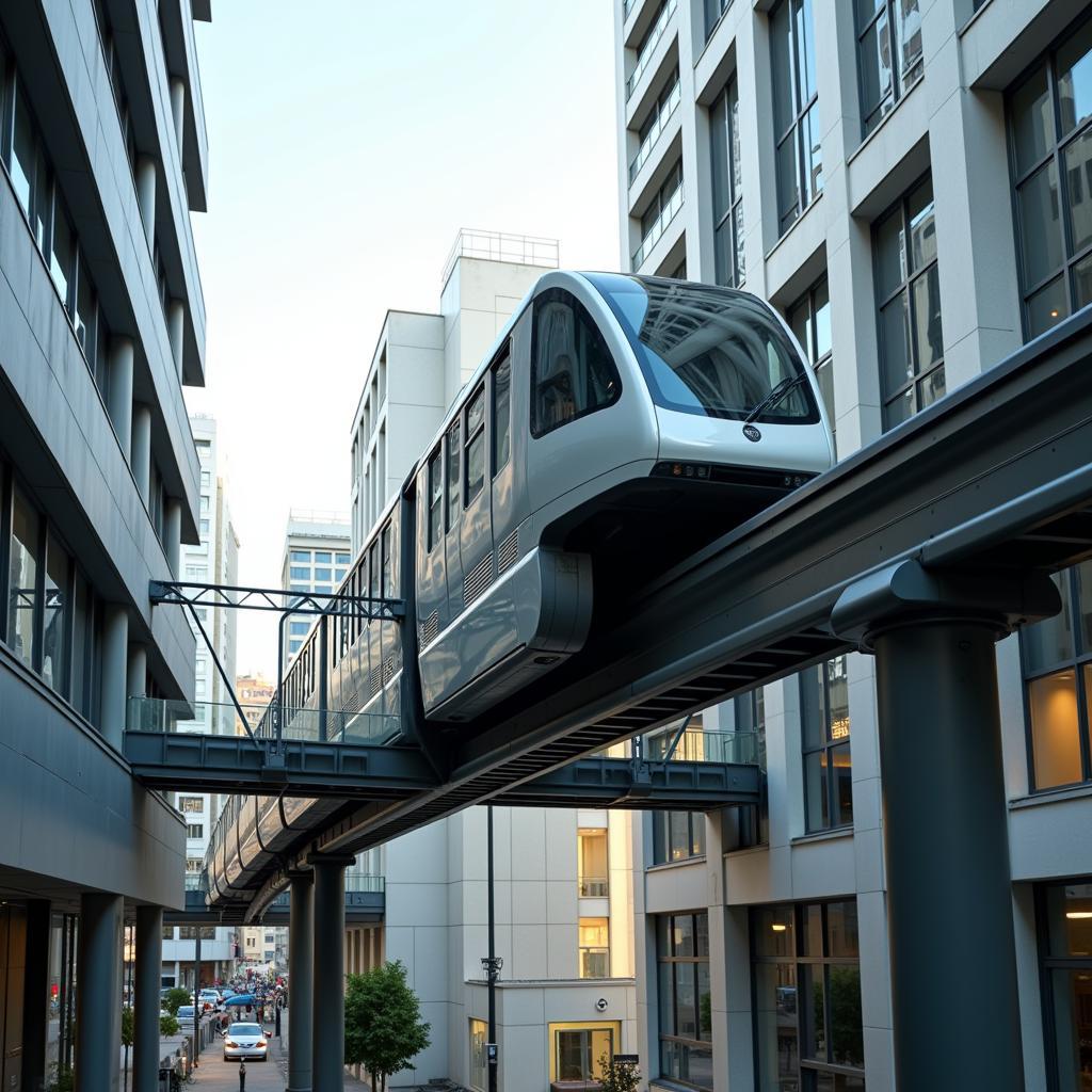 Suspended Monorail System in an Urban Environment