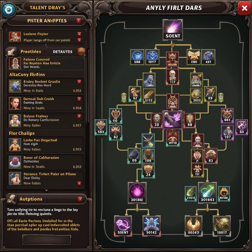 Advanced Talent Tree Interface with Customization Options