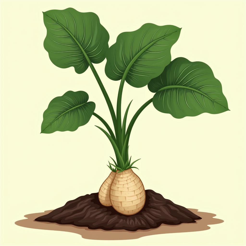 Taro Plant with Edible Corms