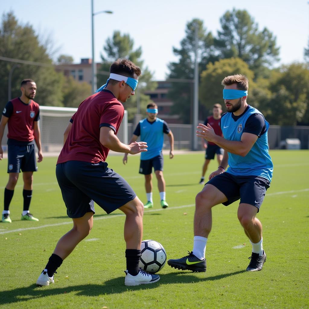 Football Players Practicing Communication Drills