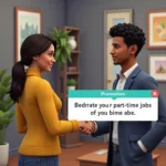 Teen Sim Receiving a Promotion