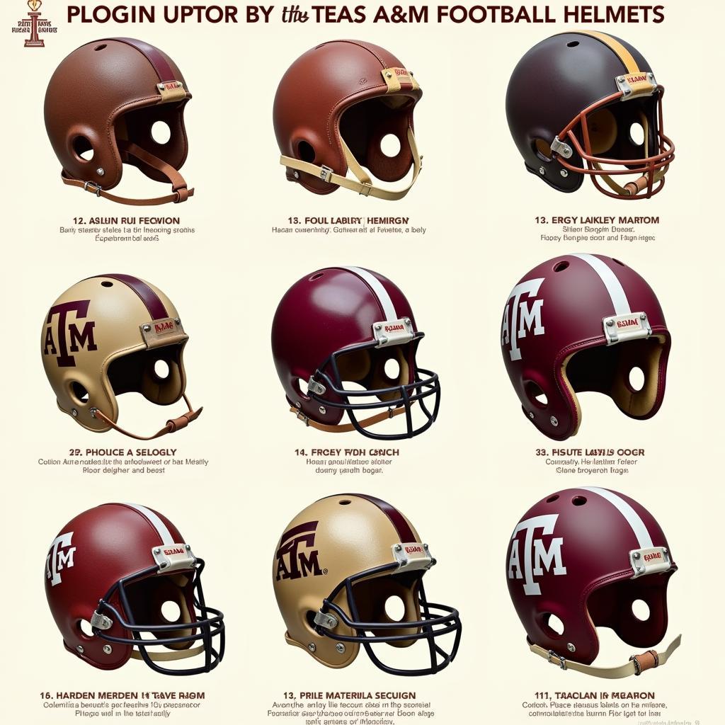 Early Texas A&M Football Helmets