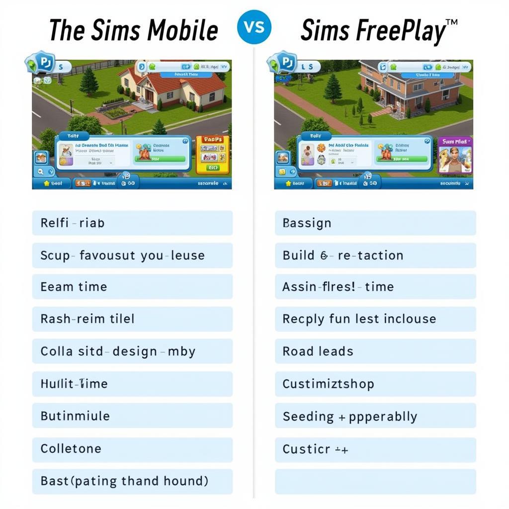 Comparison of The Sims Mobile and FreePlay