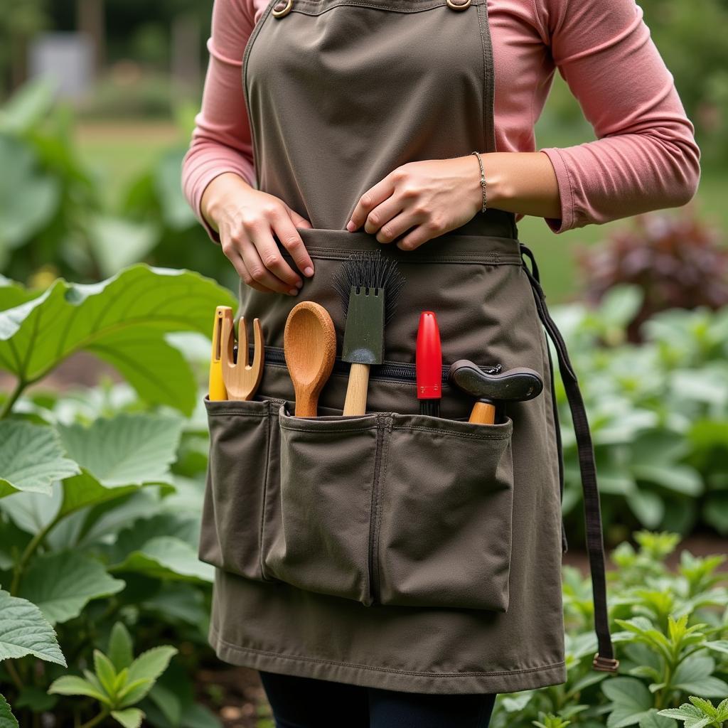 Three Pocket Apron for Gardening