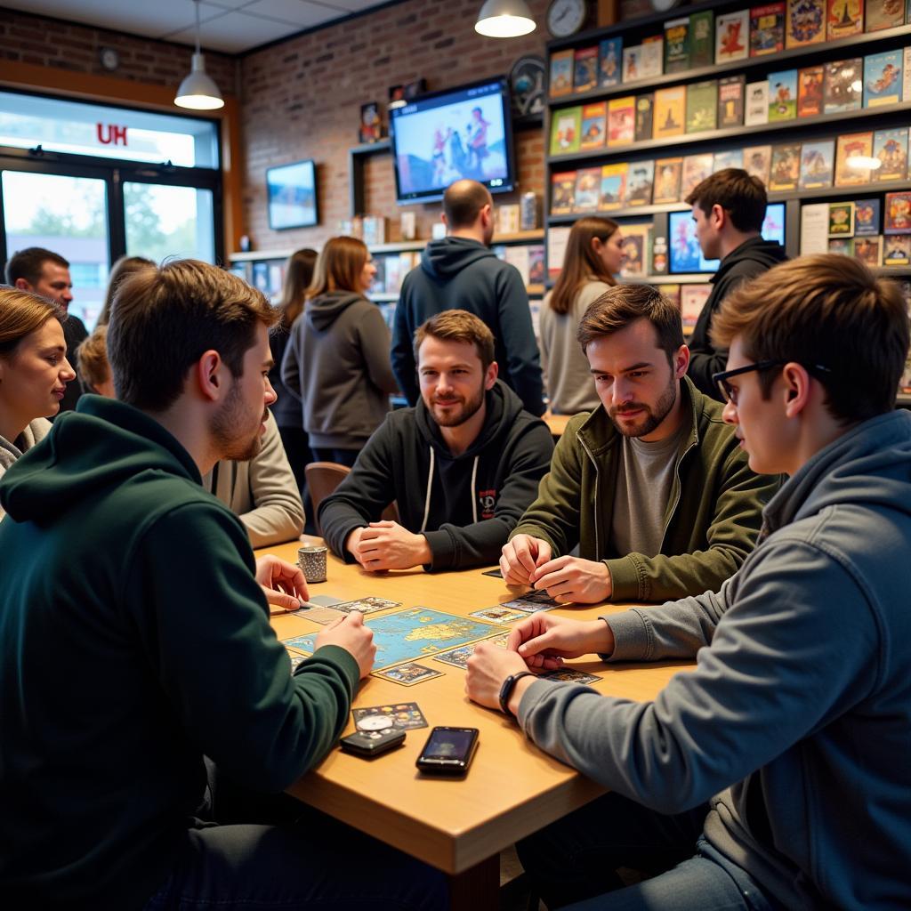 Gamers gathered in a Toronto game store for a community event.