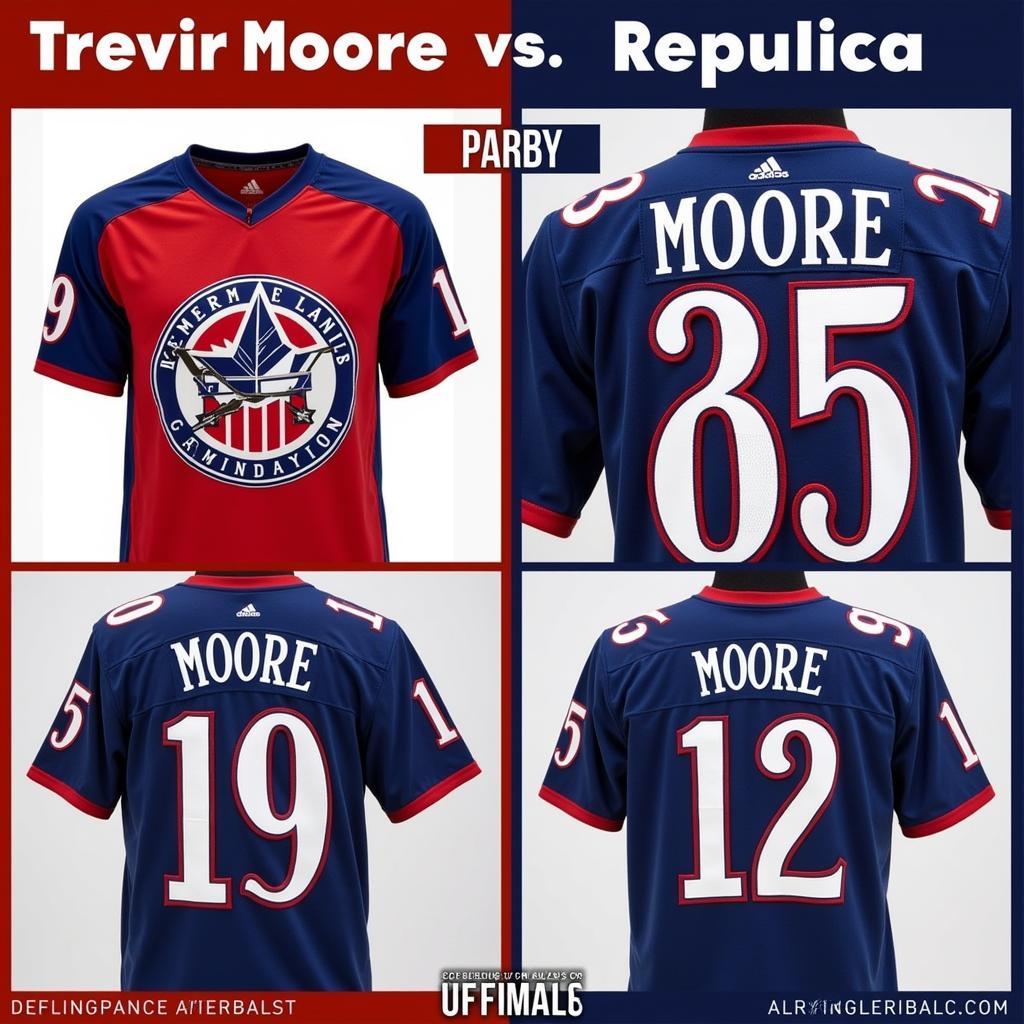 Comparison of Authentic and Replica Trevor Moore Jerseys