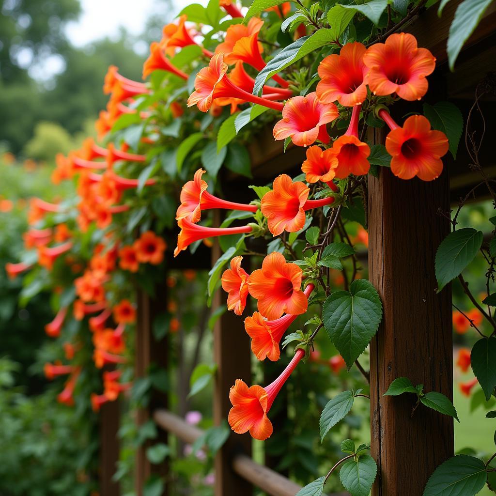 Trumpet Vine in Full Bloom