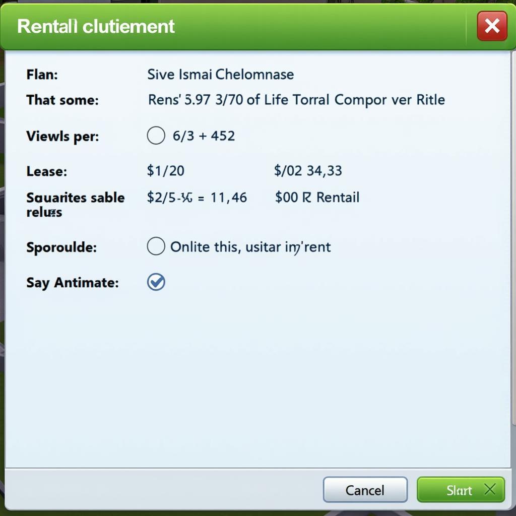 Example of a Sims 4 Rental Agreement