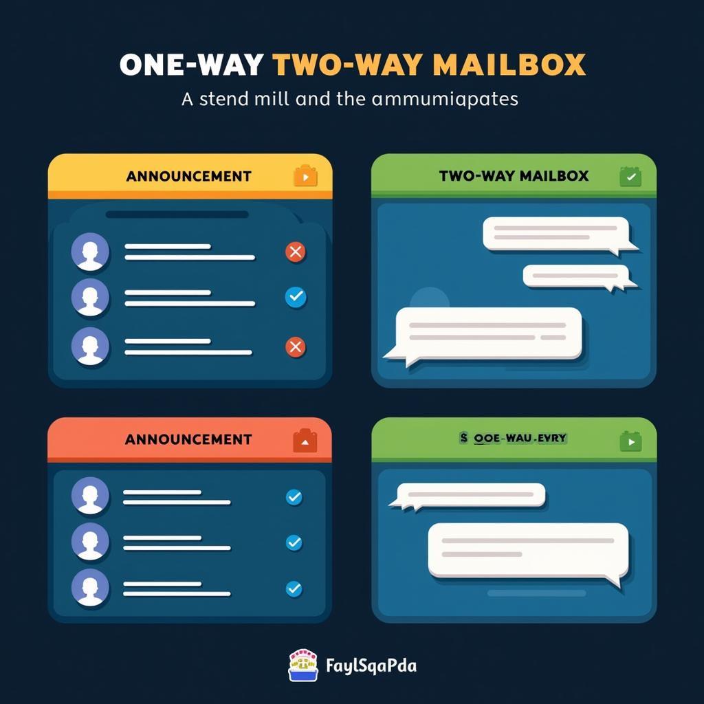 Comparison of one-way and two-way mailbox systems