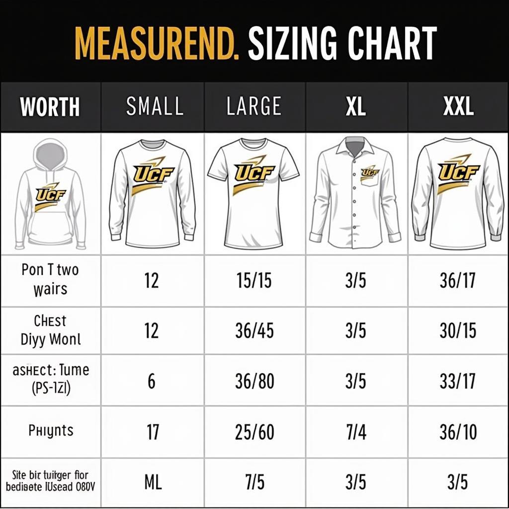 UCF Alumni Shirt Sizing Guide