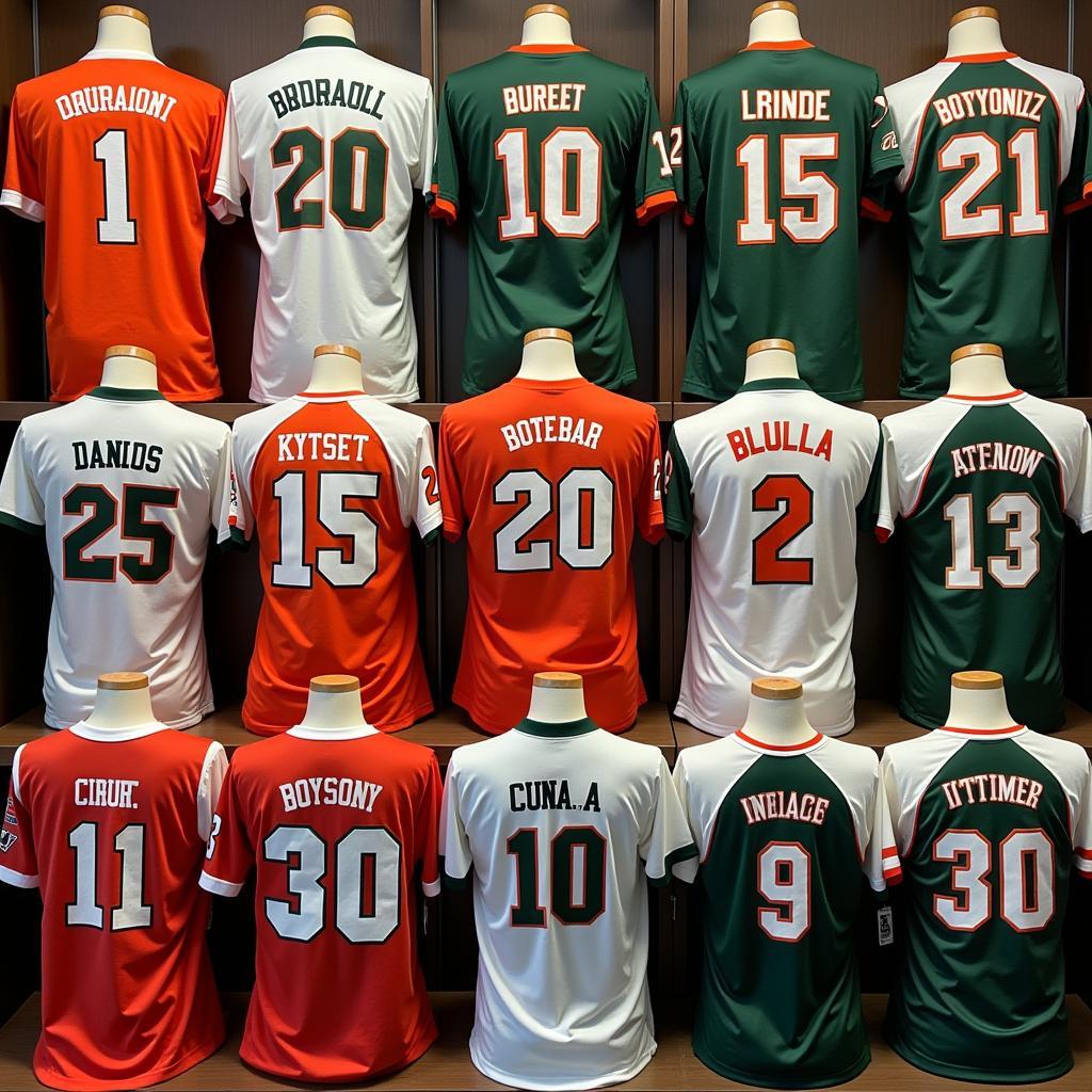 University of Miami Jerseys on Display