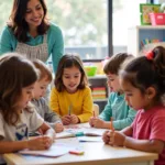 Children engaged in learning activities in a Utah Head Start classroom