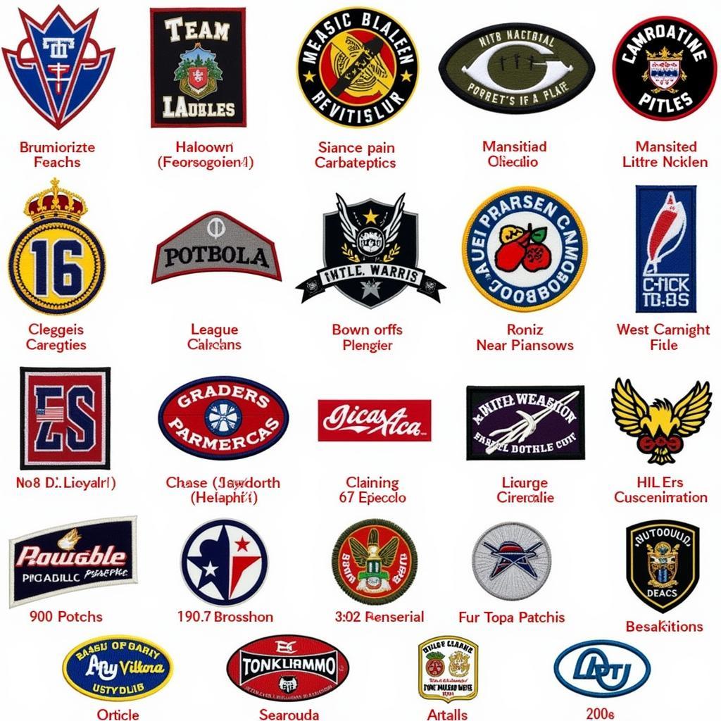 Various Football Patch Types