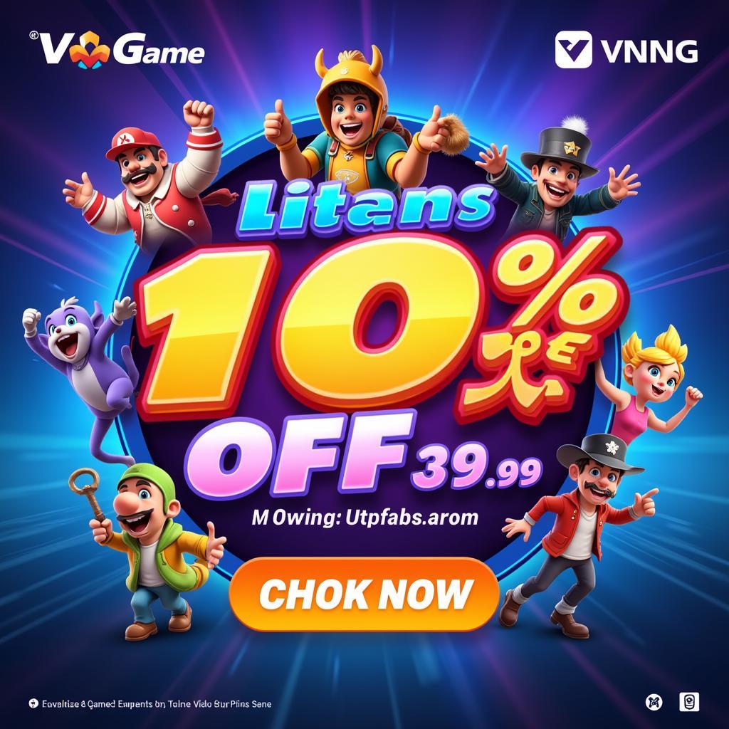 VNG Game discount banner showcasing 10 off 39.99