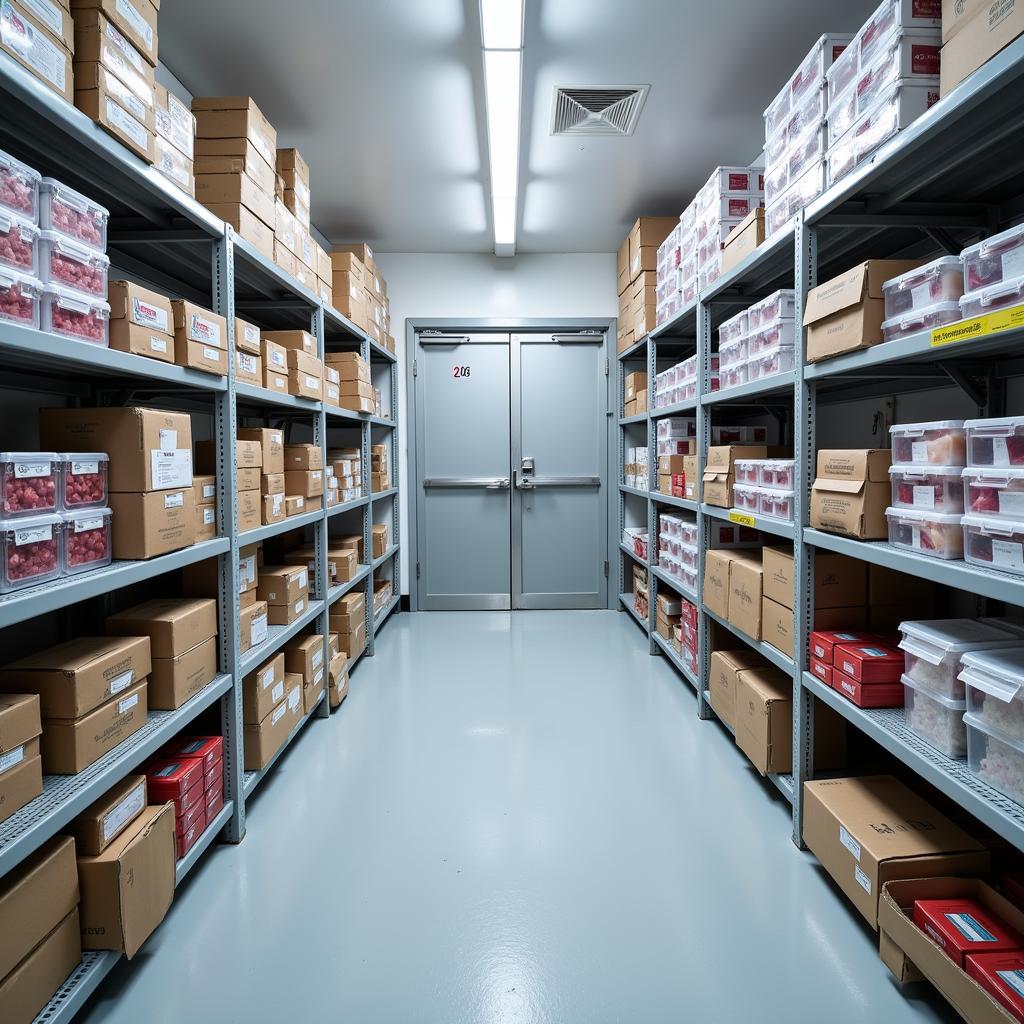 Large Walk-in Freezer with Organized Storage