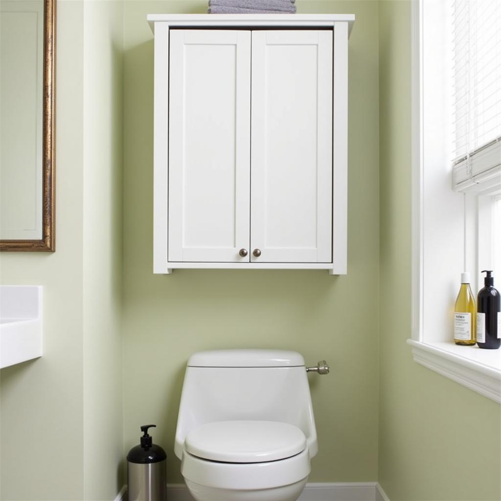 Wall-Mounted Tilt-Out Laundry Hamper in a Small Bathroom