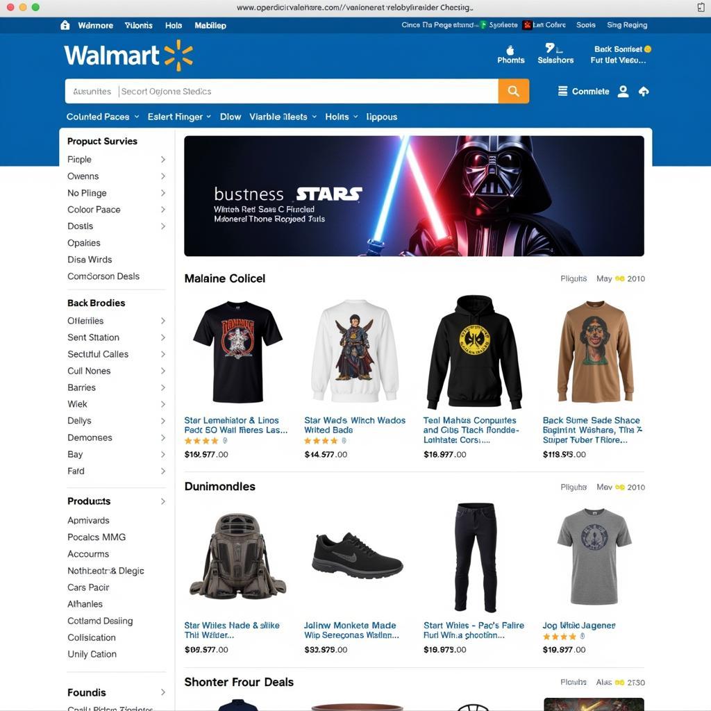 Walmart Online Star Wars Shop