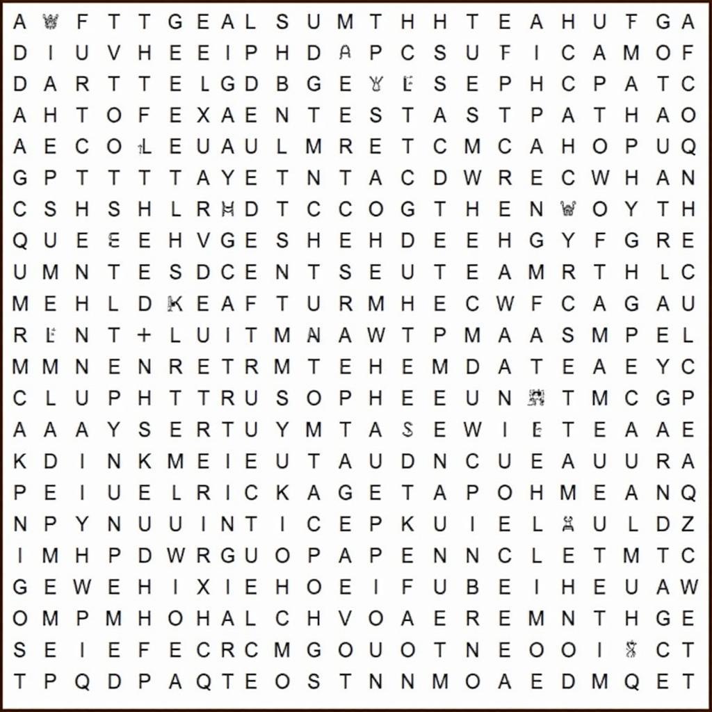 Example of a Word Search Level 117 Grid