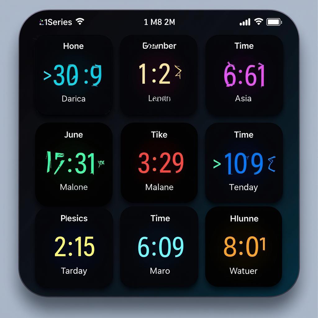 World Clock Displaying Different Time Zones