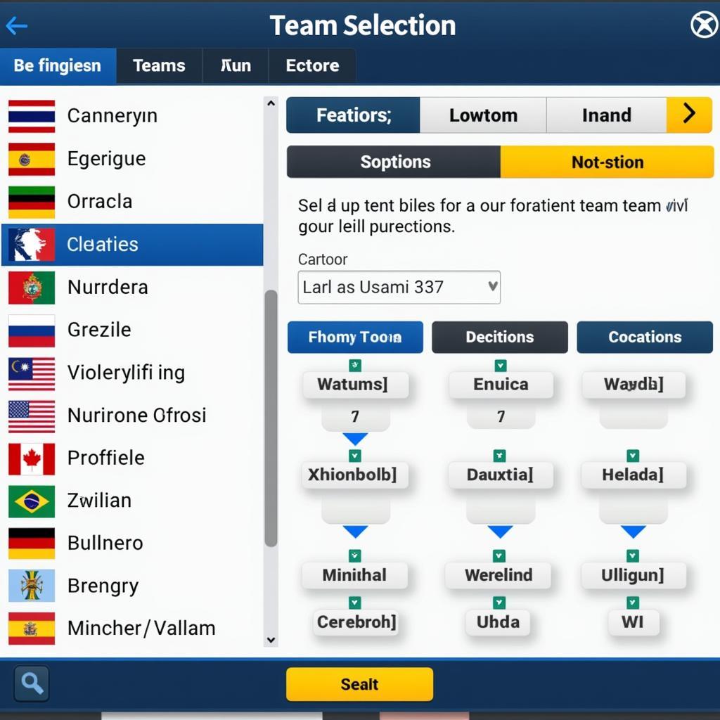 World Cup 2026 Simulator Team Selection Screen