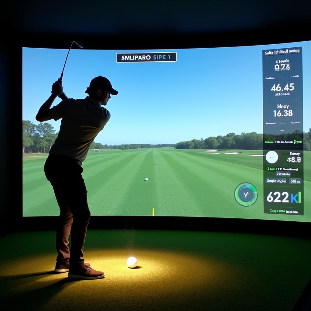 X Golf Simulator Technology Demonstrating Ball Tracking and Swing Analysis