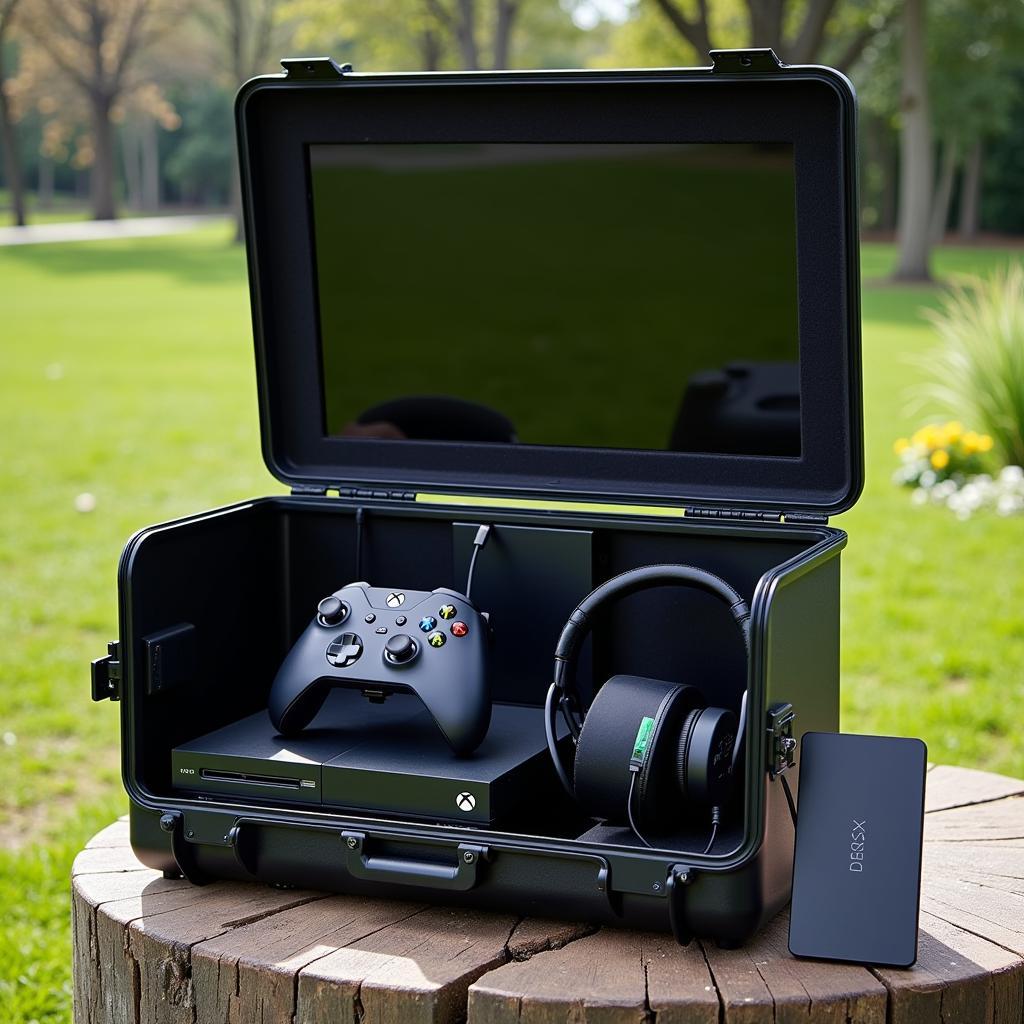 Portable Xbox Gaming Setup with Accessories